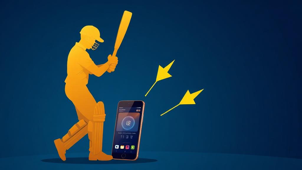 Dream11 fantasy sports cricket player silhouette and mobile app illustration