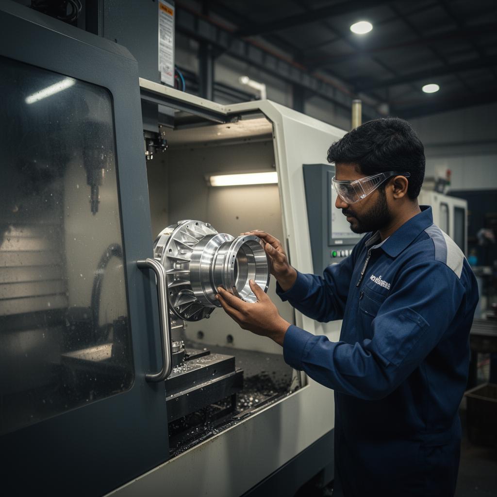 Ethereal Machines 5-axis CNC precision manufacturing machine with sparks