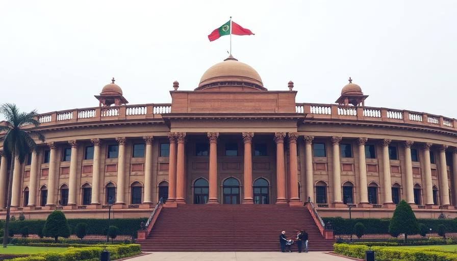 Indian Parliament building representing budget announcements