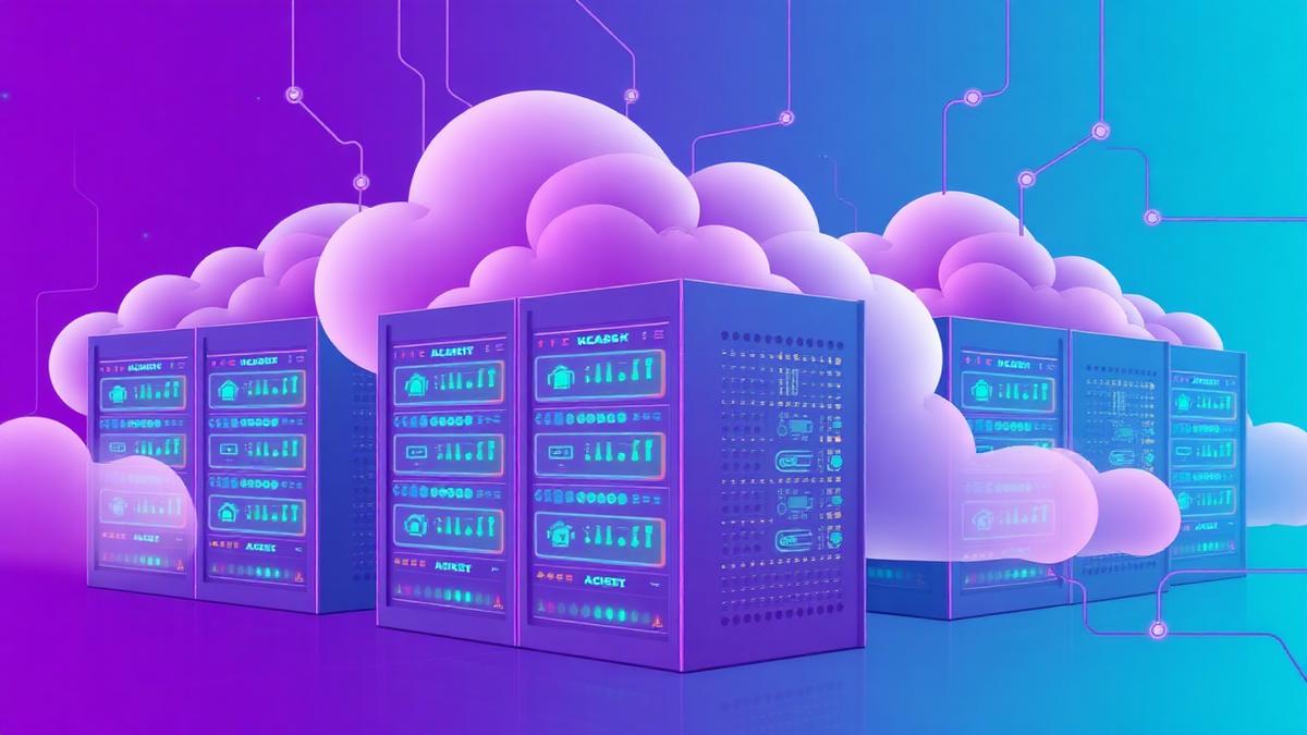 Cloud servers with AI agents performing autonomous operations, representing NudgeBee seed funding from Kalaari