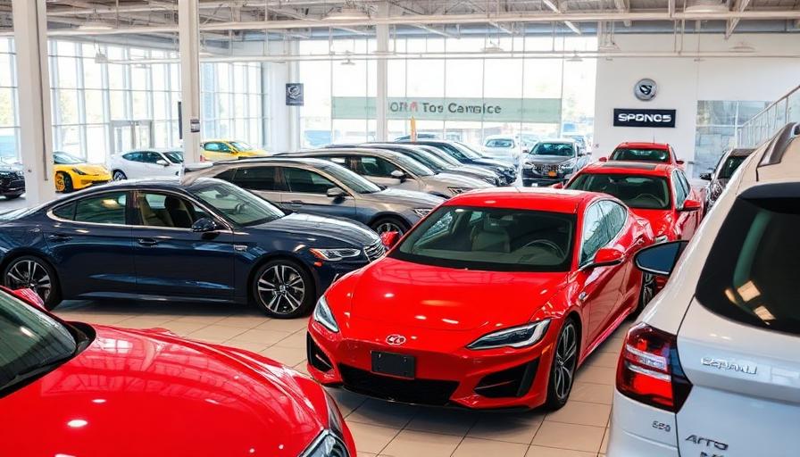Used cars in dealership showroom